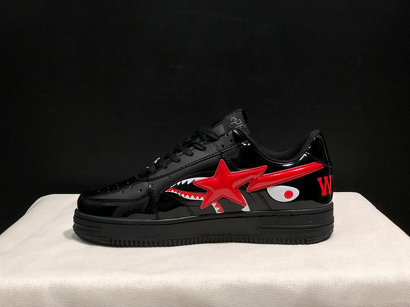 BAPE Bapesta Low — Red / White Patent Leather