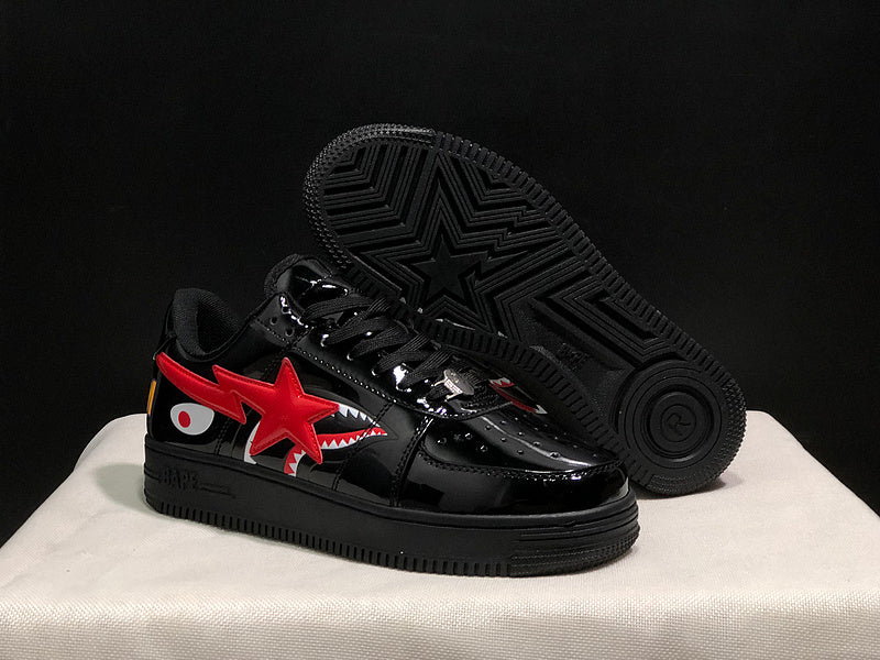 BAPE Bapesta Low — Red / White Patent Leather