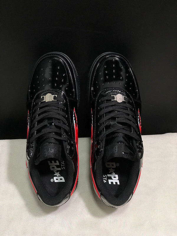 BAPE Bapesta Low — Red / White Patent Leather