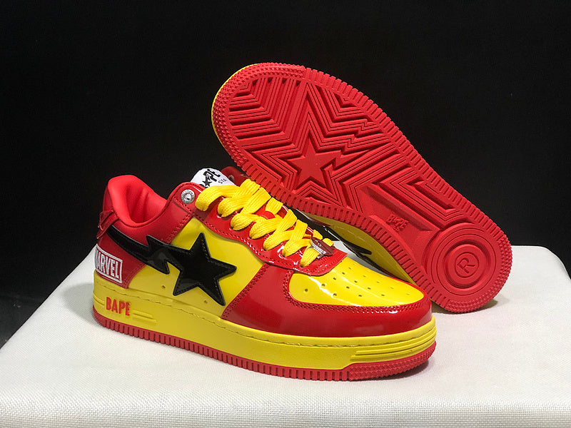 BAPE x Marvel Bapesta Low — Yellow / Red / Black (Iron Man)