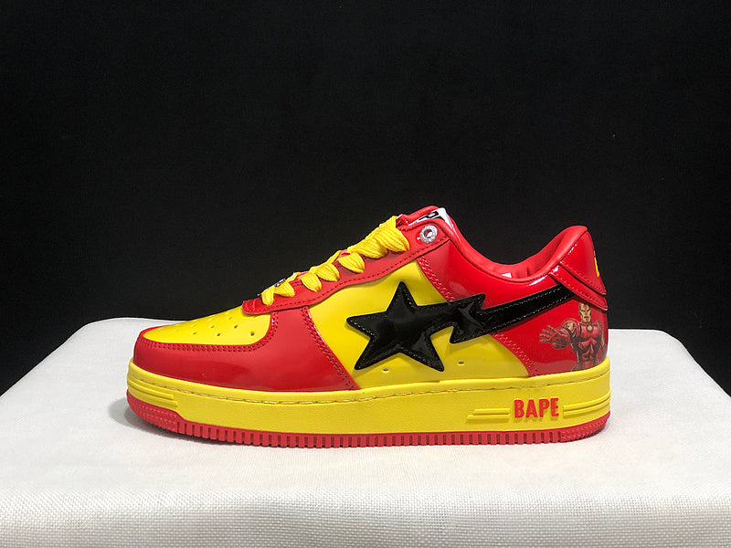 BAPE x Marvel Bapesta Low — Yellow / Red / Black (Iron Man)