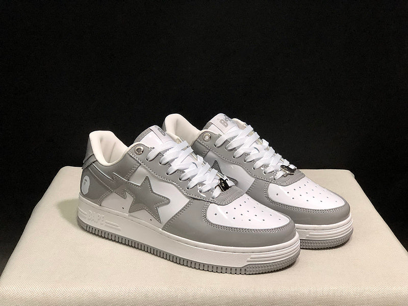 BAPE Bapesta Low — Grey / White Reflective