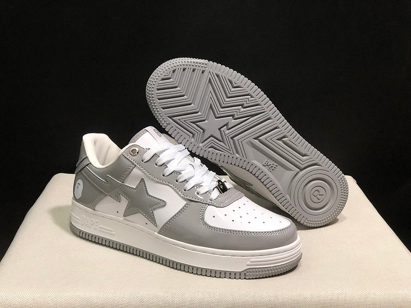 BAPE Bapesta Low — Grey / White Reflective
