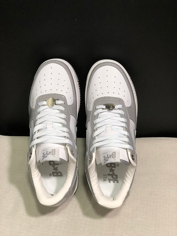 BAPE Bapesta Low — Grey / White Reflective