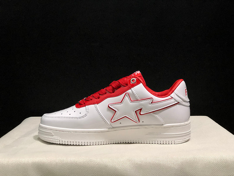 BAPE Bapesta Low — White / Red