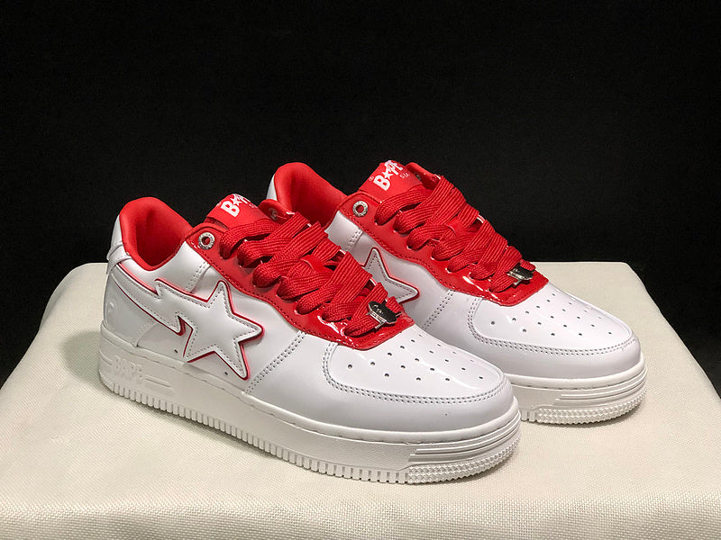 BAPE Bapesta Low — White / Red