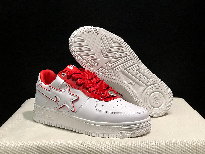 BAPE Bapesta Low — White / Red