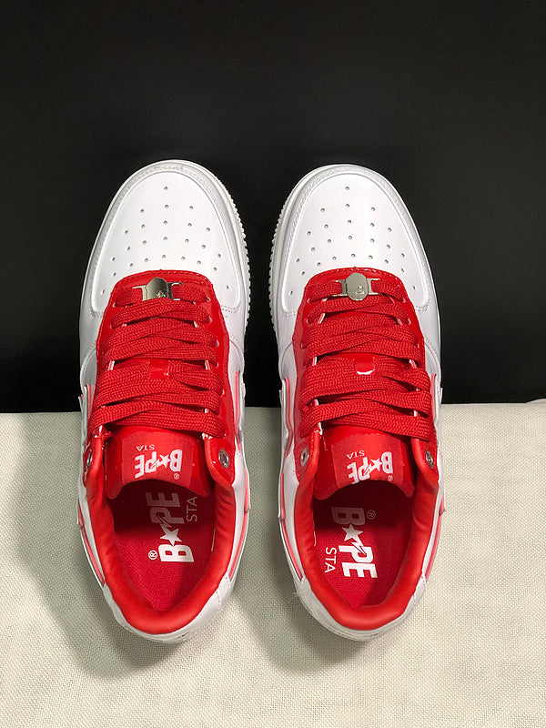 BAPE Bapesta Low — White / Red