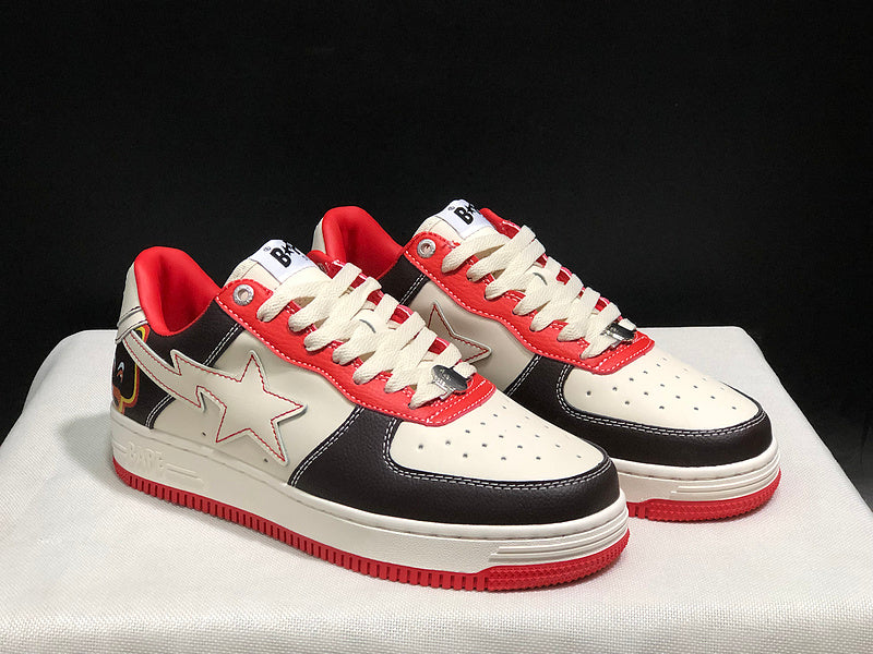 BAPE Bapesta Low — Cream / Black / Red