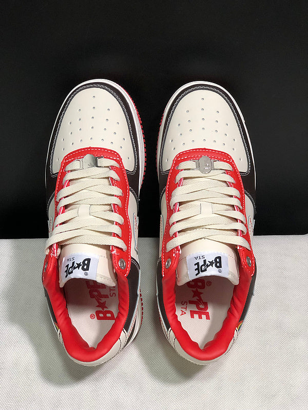 BAPE Bapesta Low — Cream / Black / Red