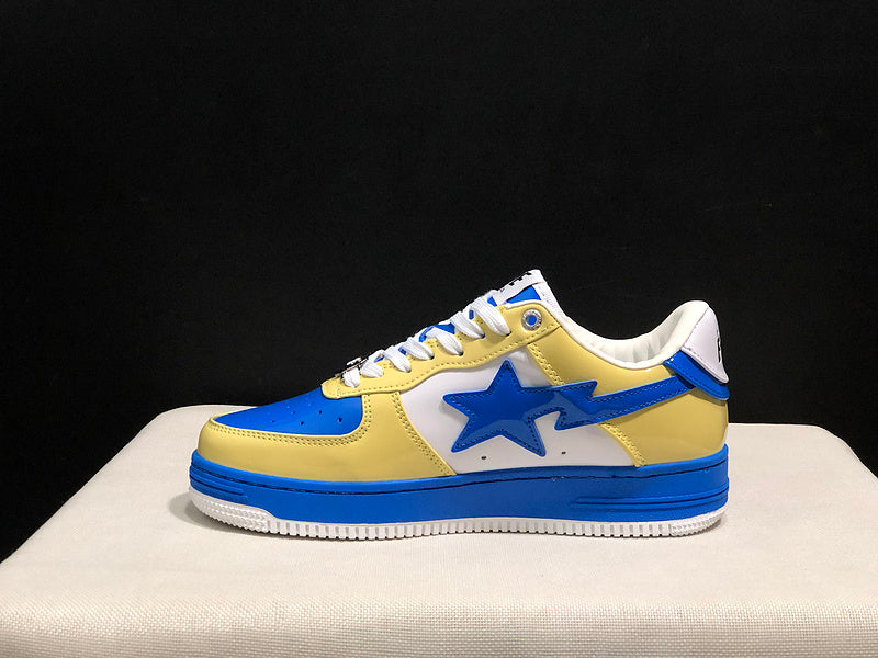 BAPE Bapesta Low — Yellow / Royal Blue / White