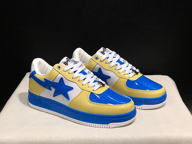 BAPE Bapesta Low — Yellow / Royal Blue / White