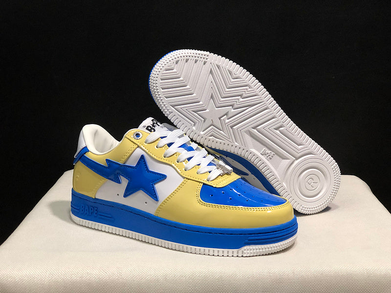 BAPE Bapesta Low — Yellow / Royal Blue / White