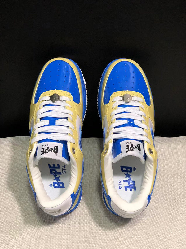 BAPE Bapesta Low — Yellow / Royal Blue / White