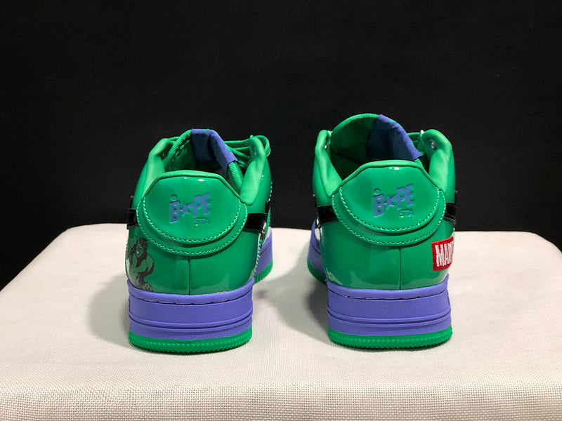 BAPE x Marvel Bapesta Low — Hulk (Green / Purple / Blue)