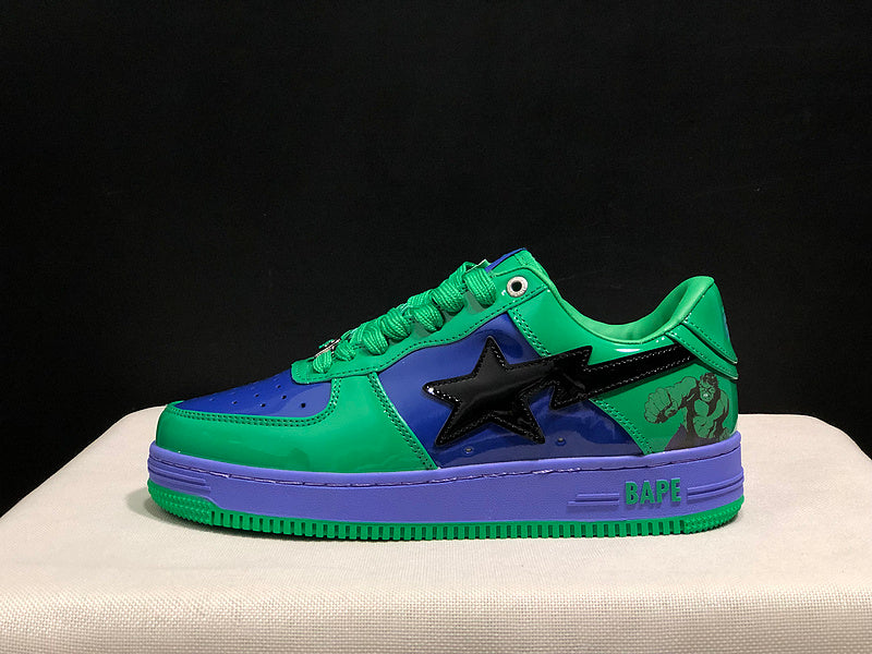 BAPE x Marvel Bapesta Low — Hulk (Green / Purple / Blue)