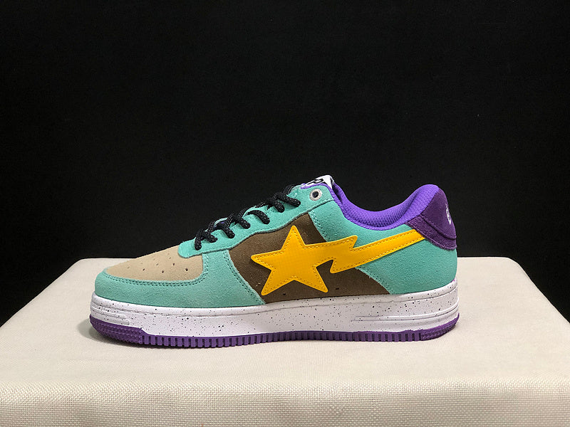 BAPE Bapesta Low — Mint / Tan / Olive / Purple