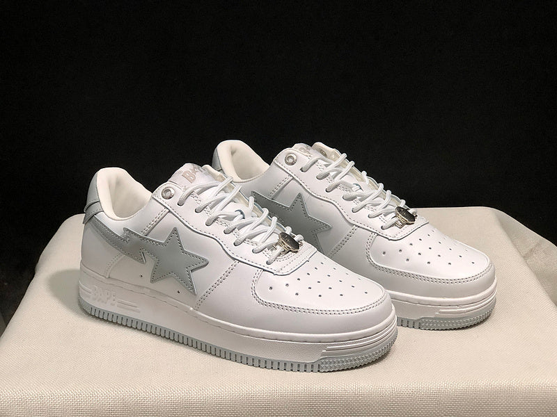 BAPE STA Low | Triple White / Silver | EU 35–45