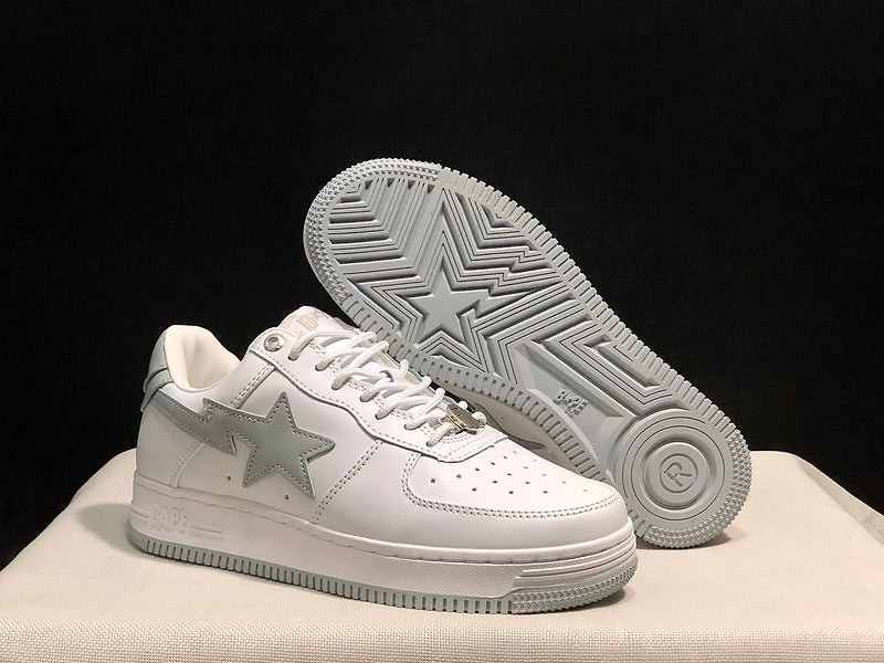 BAPE STA Low | Triple White / Silver | EU 35–45