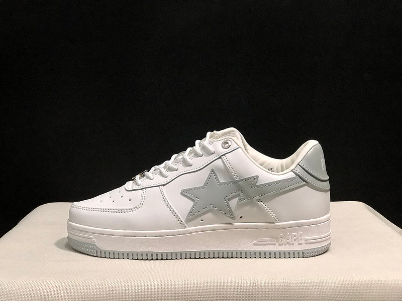 BAPE STA Low | Triple White / Silver | EU 35–45